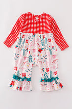 Load image into Gallery viewer, Platinum Red christmas plaid ruffle girl romper
