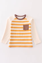 Load image into Gallery viewer, Platinum brown stripe pocket boy top
