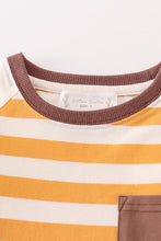 Load image into Gallery viewer, Platinum brown stripe pocket boy top
