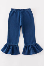 Load image into Gallery viewer, Platinum Indigo ruffle girl  pants
