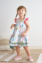 Load image into Gallery viewer, Platinum balloon print ruffle tiered dress
