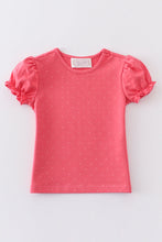 Load image into Gallery viewer, Platinum pink dot puff sleeve girl top
