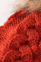 Load image into Gallery viewer, Caramel pompom  cable beanie
