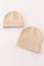 Load image into Gallery viewer, Beige ribbed basic knit beanie
