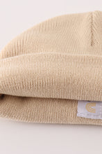 Load image into Gallery viewer, Beige ribbed basic knit beanie
