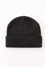 Load image into Gallery viewer, Black ribbed basic knit beanie
