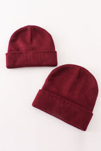 Load image into Gallery viewer, Burgundy ribbed basic knit beanie
