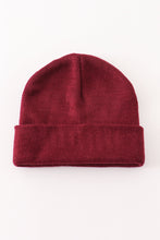 Load image into Gallery viewer, Burgundy ribbed basic knit beanie
