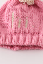 Load image into Gallery viewer, Pink pompom hi cable beanie
