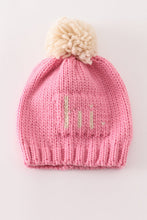 Load image into Gallery viewer, Pink pompom hi cable beanie
