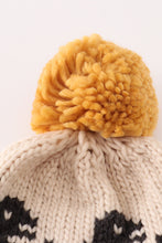 Load image into Gallery viewer, Black pompom dinosaur cable beanie
