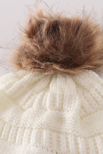 Load image into Gallery viewer, Ivory pompom cable beanie
