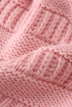 Load image into Gallery viewer, Pink pompom cable beanie
