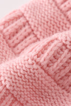 Load image into Gallery viewer, Pink pompom cable beanie
