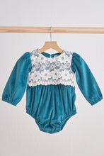 Load image into Gallery viewer, Teal velvet lace girl bubble
