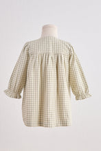 Load image into Gallery viewer, Green gingham flannel bow dress
