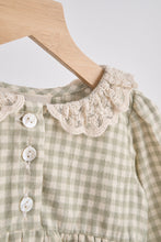 Load image into Gallery viewer, Green gingham flannel lace bubble
