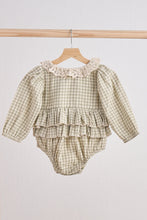 Load image into Gallery viewer, Green gingham flannel lace bubble
