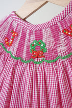 Load image into Gallery viewer, Pink joy hand smocked girl gingham romper
