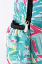 Load image into Gallery viewer, Green lily print backpack bag
