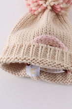 Load image into Gallery viewer, Rainbow hand embroidered pom pom beanie hat
