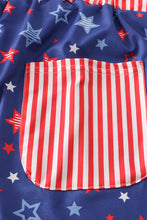 Load image into Gallery viewer, Navy Patriotic star print men swim trunks
