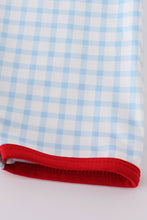 Load image into Gallery viewer, Blue flag embroidery gingham jonjon
