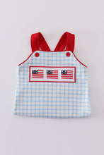 Load image into Gallery viewer, Blue flag embroidery gingham jonjon
