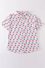 Load image into Gallery viewer, Red patriotic star print men shirt
