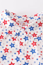 Load image into Gallery viewer, Red patriotic star print men shirt
