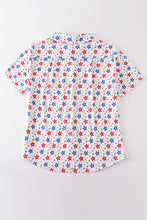 Load image into Gallery viewer, Red patriotic star print men shirt
