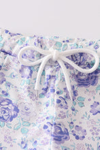 Load image into Gallery viewer, Purple floral print girl shorts
