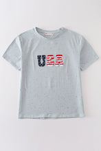 Load image into Gallery viewer, Patriotic USA french knot women top
