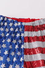 Load image into Gallery viewer, Patriotic sequin girl shorts
