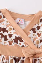 Load image into Gallery viewer, Brown cow print girl dress
