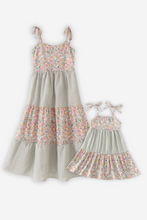 Load image into Gallery viewer, Floral seersucker strap dress mom &amp; me
