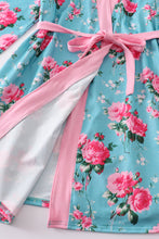 Load image into Gallery viewer, Mint floral women pajamas robe
