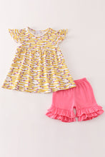 Load image into Gallery viewer, Yellow pencil girl ruffle set
