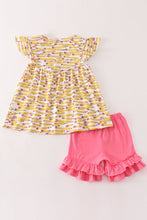 Load image into Gallery viewer, Yellow pencil girl ruffle set
