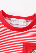 Load image into Gallery viewer, Maroon stripe football embroidery top
