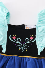 Load image into Gallery viewer, Navy Anna embroidery ruffle girl set
