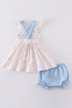 Load image into Gallery viewer, Pink bow girl bloomer set
