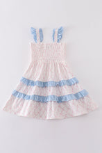 Load image into Gallery viewer, Pink bow smocked mom&amp;me tiered dress
