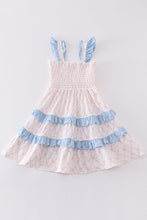 Load image into Gallery viewer, Pink bow smocked mom&amp;me tiered dress
