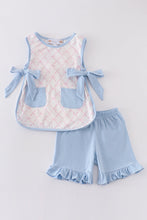 Load image into Gallery viewer, Pink bow girl shorts set
