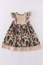 Load image into Gallery viewer, Camouflage reindeer applique girl dress
