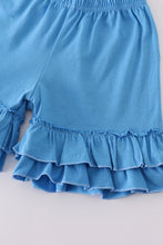 Load image into Gallery viewer, Blue frozen smocked girl set
