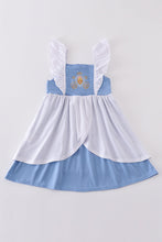 Load image into Gallery viewer, Blue Cinderella smocked girl dress
