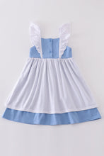 Load image into Gallery viewer, Blue Cinderella smocked girl dress
