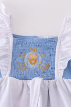 Load image into Gallery viewer, Blue Cinderella smocked girl set
